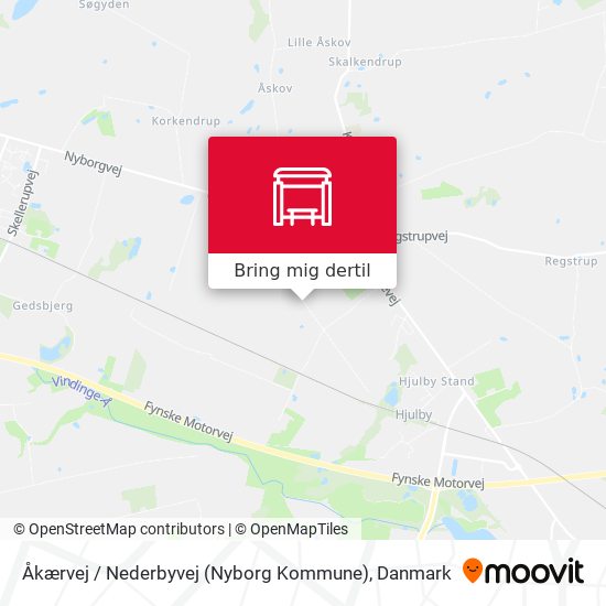 Åkærvej / Nederbyvej (Nyborg Kommune) kort