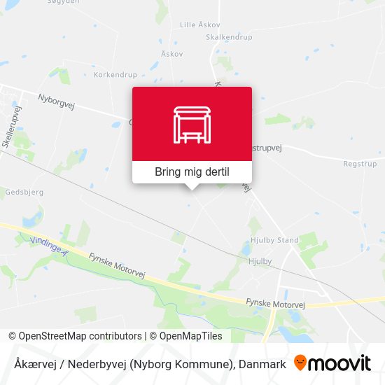 Åkærvej / Nederbyvej (Nyborg Kommune) kort