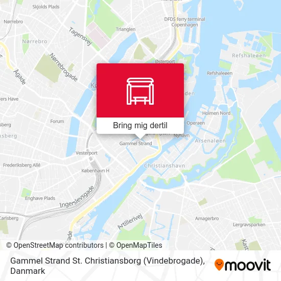 Gammel Strand St. Christiansborg (Vindebrogade) kort