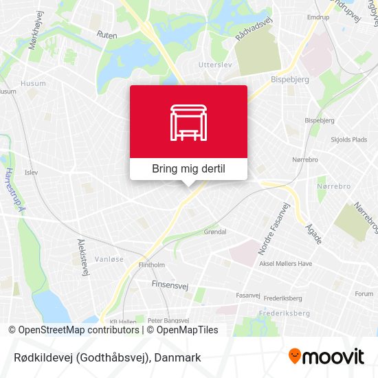 Rødkildevej (Godthåbsvej) kort