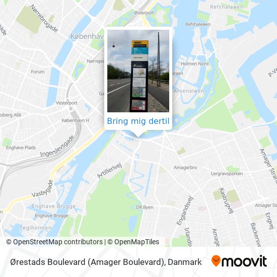 Ørestads Boulevard (Amager Boulevard) kort