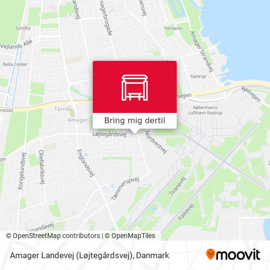 Amager Landevej (Løjtegårdsvej) kort