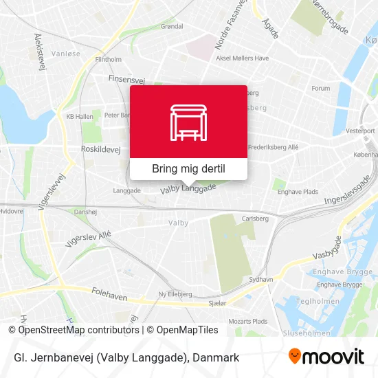 Gl. Jernbanevej (Valby Langgade) kort