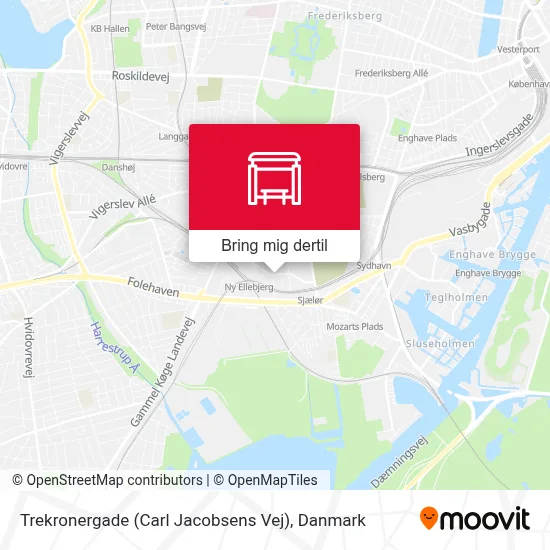 Trekronergade (Carl Jacobsens Vej) kort