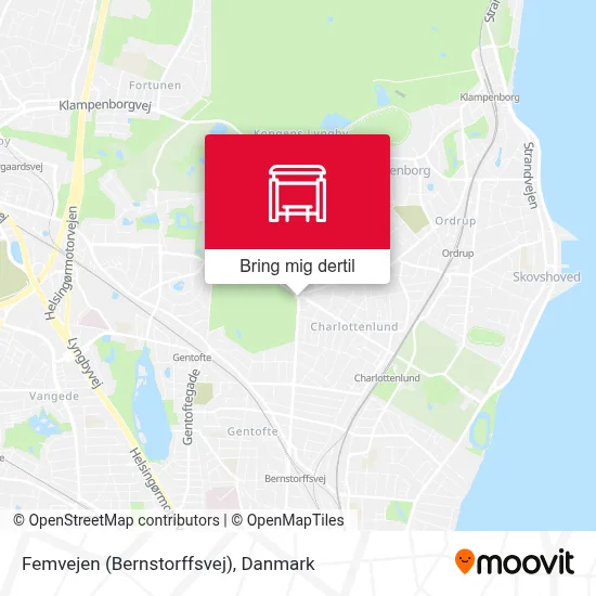 Femvejen (Bernstorffsvej) kort