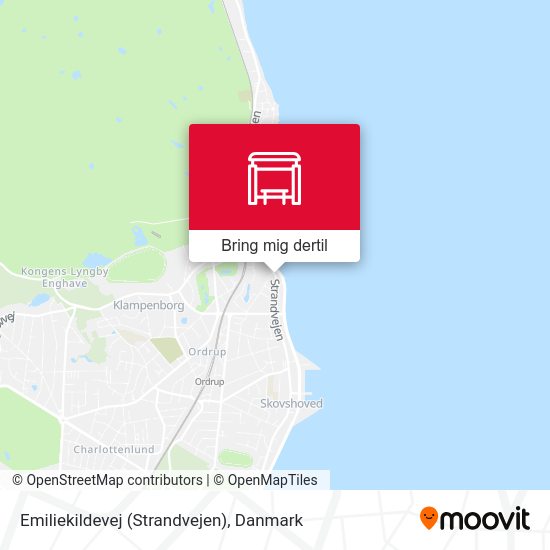 Emiliekildevej (Strandvejen) kort