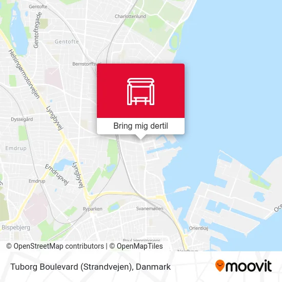 Tuborg Boulevard (Strandvejen) kort