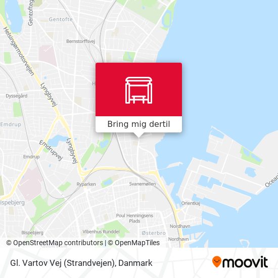 Gl. Vartov Vej (Strandvejen) kort