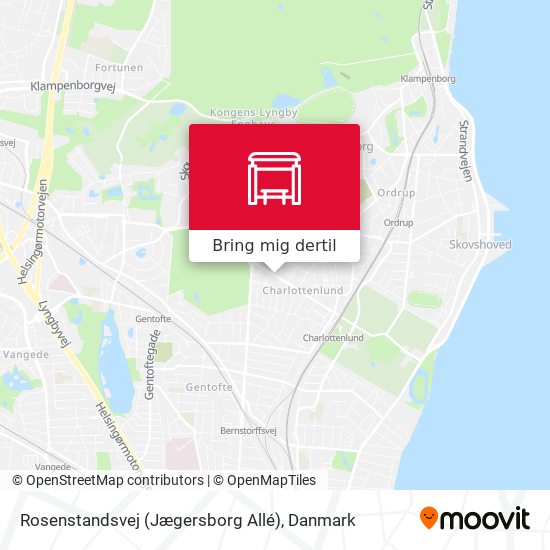 Rosenstandsvej (Jægersborg Allé) kort