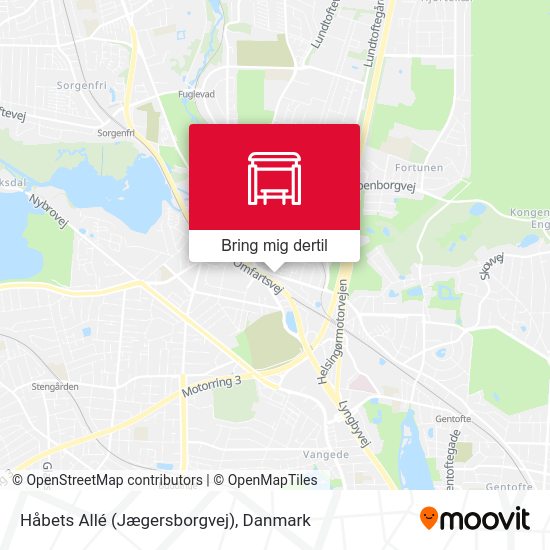 Håbets Allé (Jægersborgvej) kort