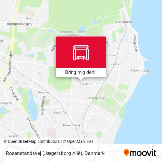 Rosenstandsvej (Jægersborg Allé) kort