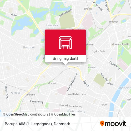 Borups Allé (Hillerødgade) kort