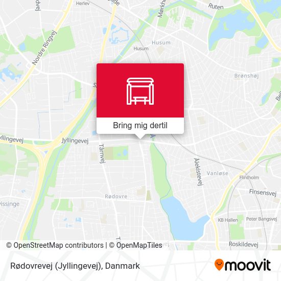 Rødovrevej (Jyllingevej) kort