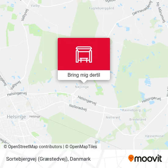 Sortebjergvej (Græstedvej) kort