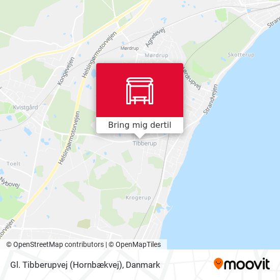 Gl. Tibberupvej (Hornbækvej) kort