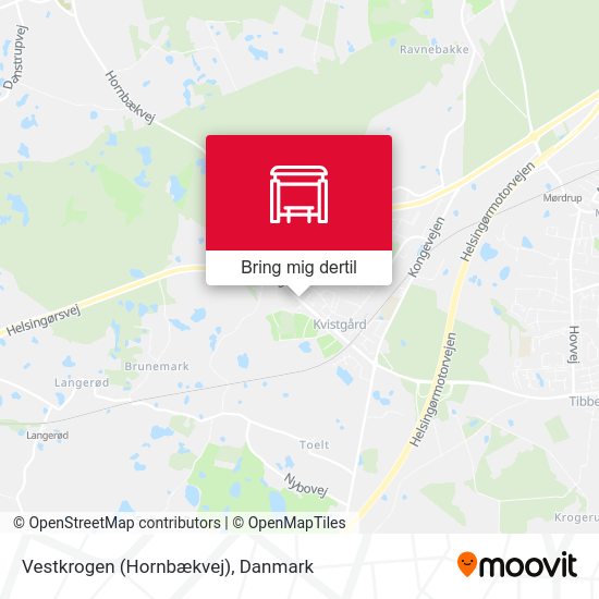 Vestkrogen (Hornbækvej) kort