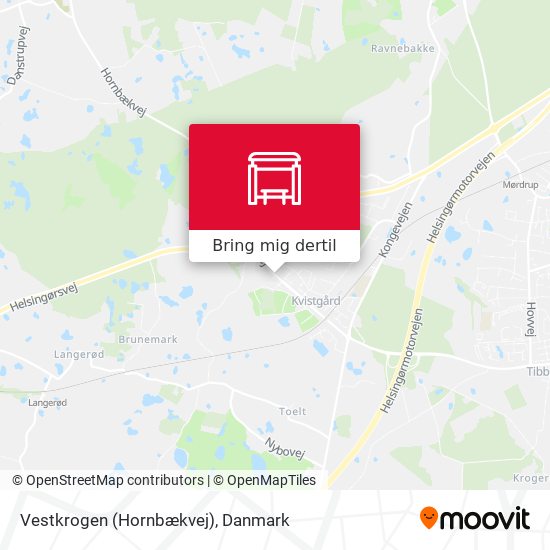 Vestkrogen (Hornbækvej) kort