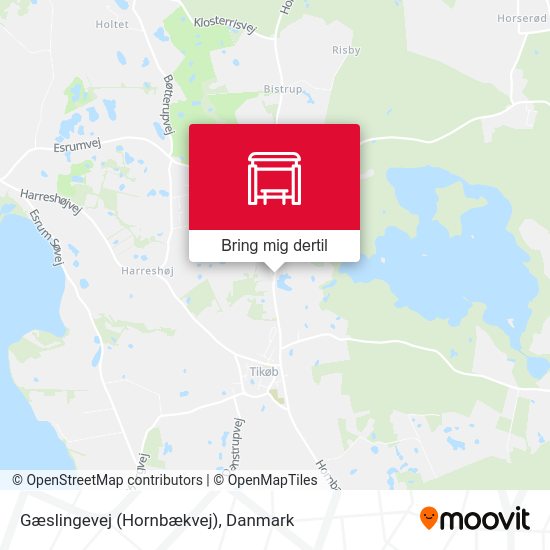 Gæslingevej (Hornbækvej) kort