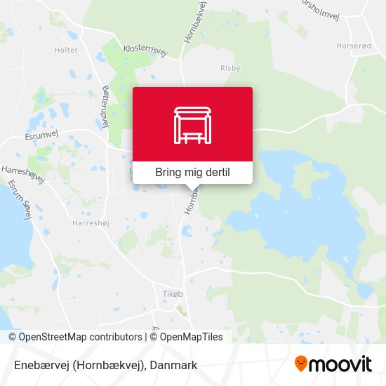 Enebærvej (Hornbækvej) kort