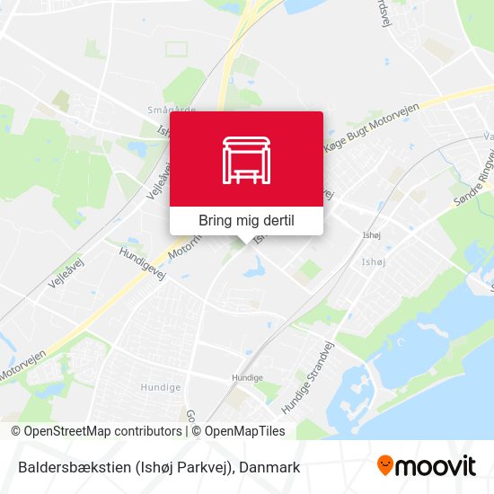 Baldersbækstien (Ishøj Parkvej) kort