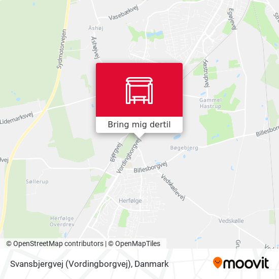 Svansbjergvej (Vordingborgvej) kort
