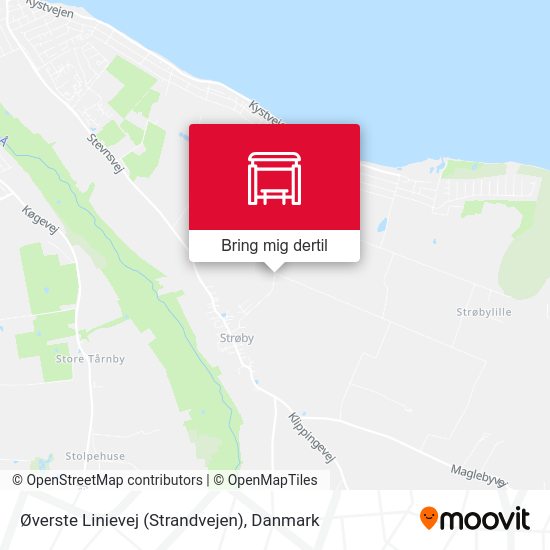 Øverste Linievej (Strandvejen) kort