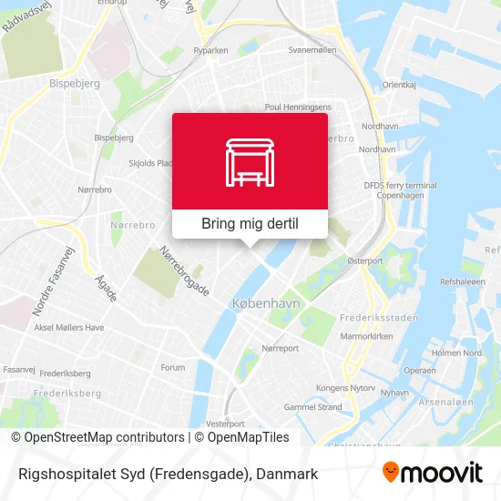 Rigshospitalet Syd (Fredensgade) kort