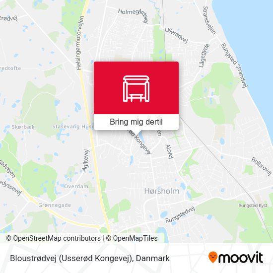 Bloustrødvej (Usserød Kongevej) kort