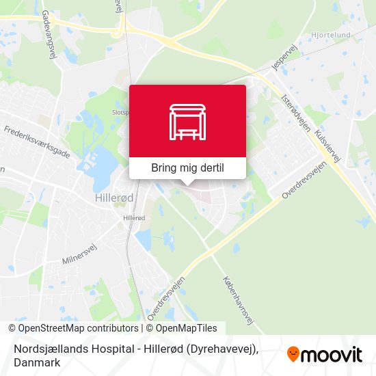 Nordsjællands Hospital - Hillerød (Dyrehavevej) kort