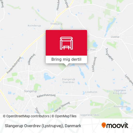 Slangerup Overdrev (Lystrupvej) kort