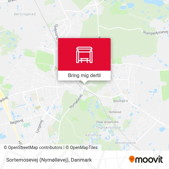 Sortemosevej (Nymøllevej) kort