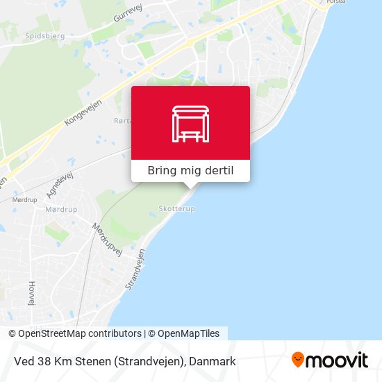 Ved 38 Km Stenen (Strandvejen) kort