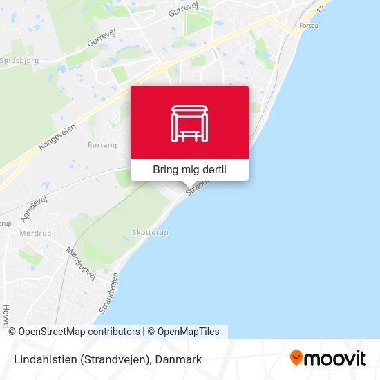 Lindahlstien (Strandvejen) kort