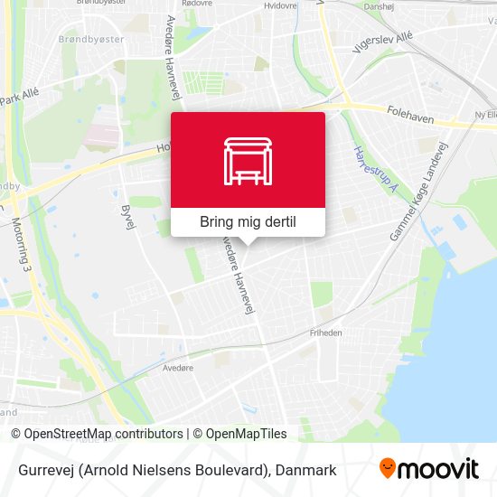 Gurrevej (Arnold Nielsens Boulevard) kort