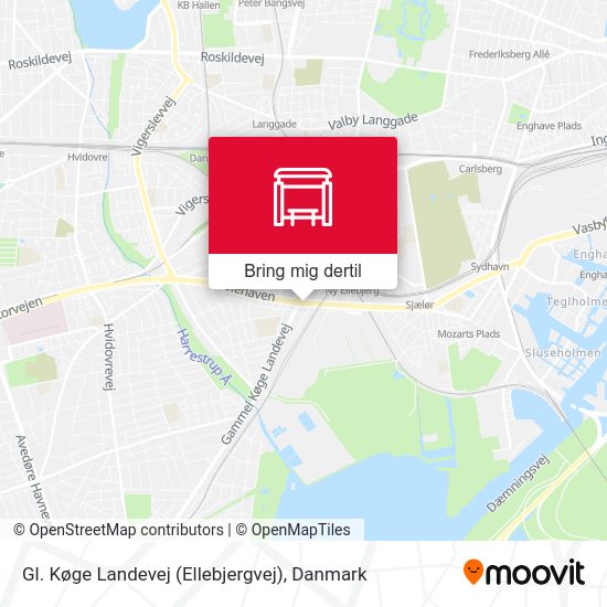 Gl. Køge Landevej (Ellebjergvej) kort