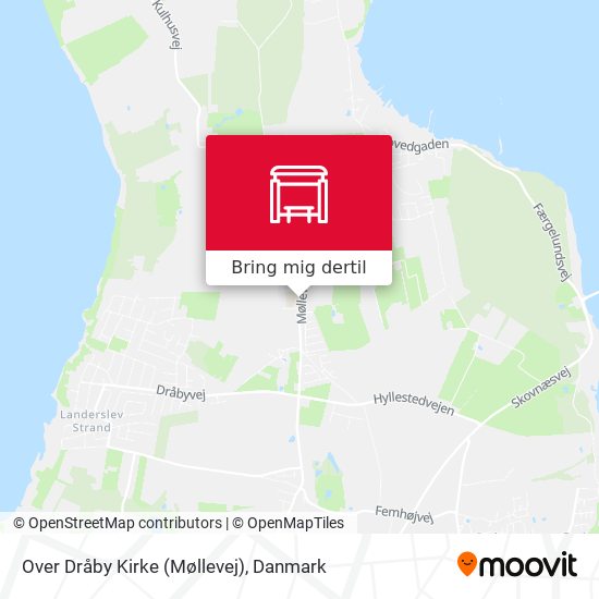 Over Dråby Kirke (Møllevej) kort