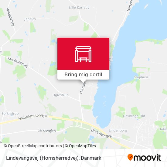 Lindevangsvej (Hornsherredvej) kort