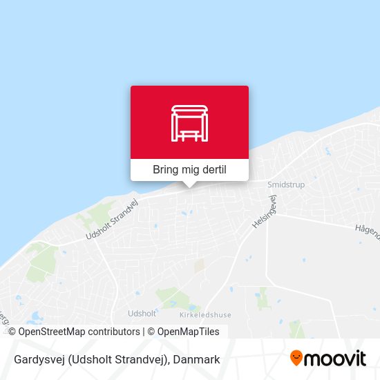 Gardysvej (Udsholt Strandvej) kort