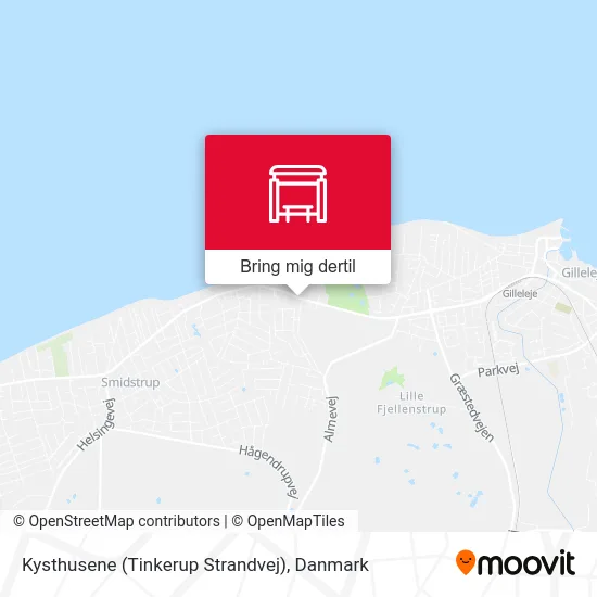Kysthusene (Tinkerup Strandvej) kort