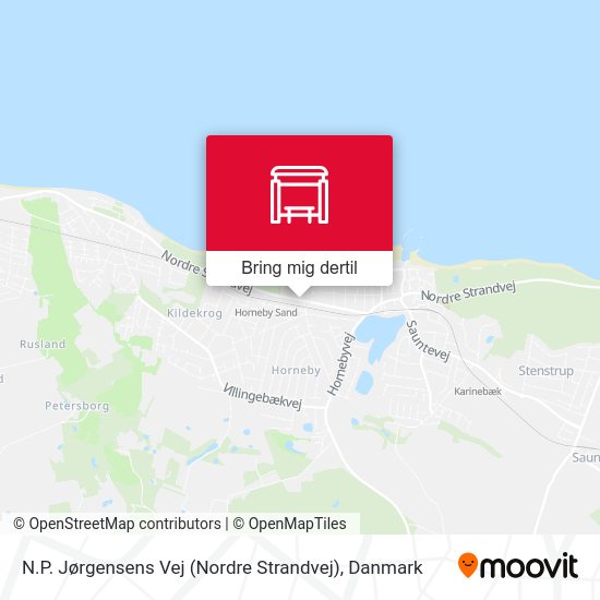 N.P. Jørgensens Vej (Nordre Strandvej) kort