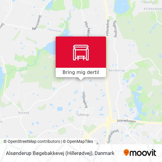 Alsønderup Bøgebakkevej (Hillerødvej) kort