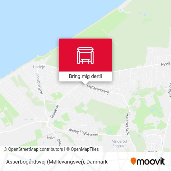 Asserbogårdsvej (Møllevangsvej) kort