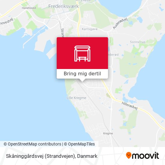 Skåninggårdsvej (Strandvejen) kort