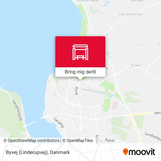 Byvej (Linderupvej) kort