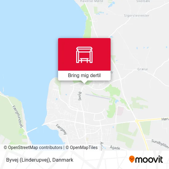 Byvej (Linderupvej) kort