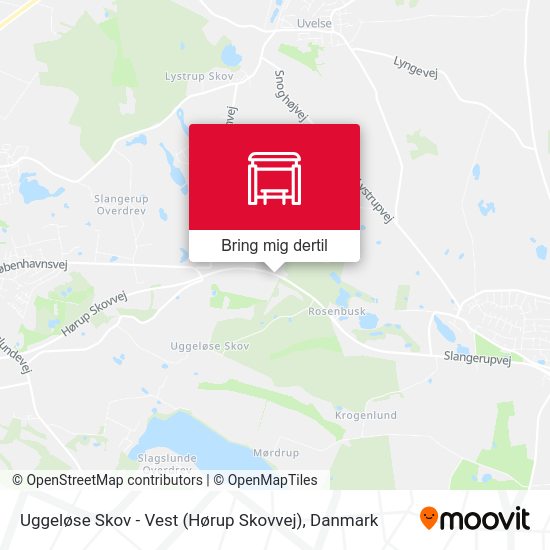 Uggeløse Skov - Vest (Hørup Skovvej) kort