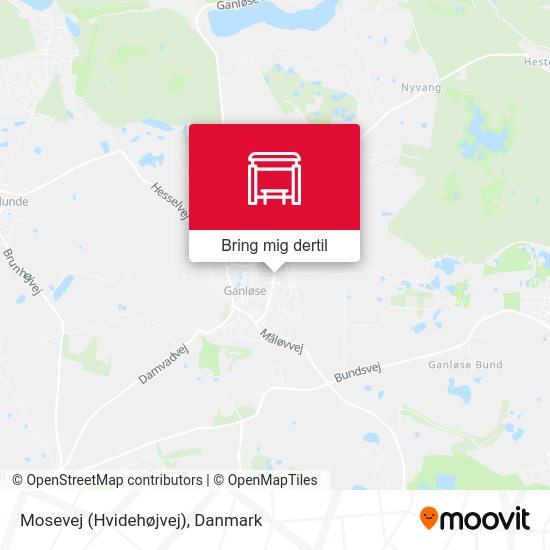 Mosevej (Hvidehøjvej) kort