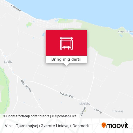 Vink - Tjørnehøjvej (Øverste Linievej) kort
