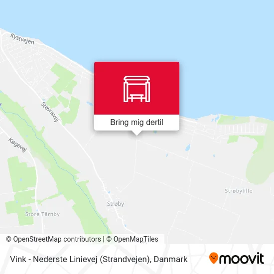 Vink - Nederste Linievej (Strandvejen) kort