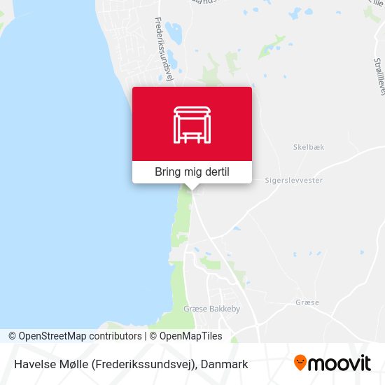 Havelse Mølle (Frederikssundsvej) kort